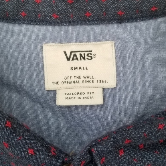 Vans button down shirt blue red men's small - Picture 4 of 4